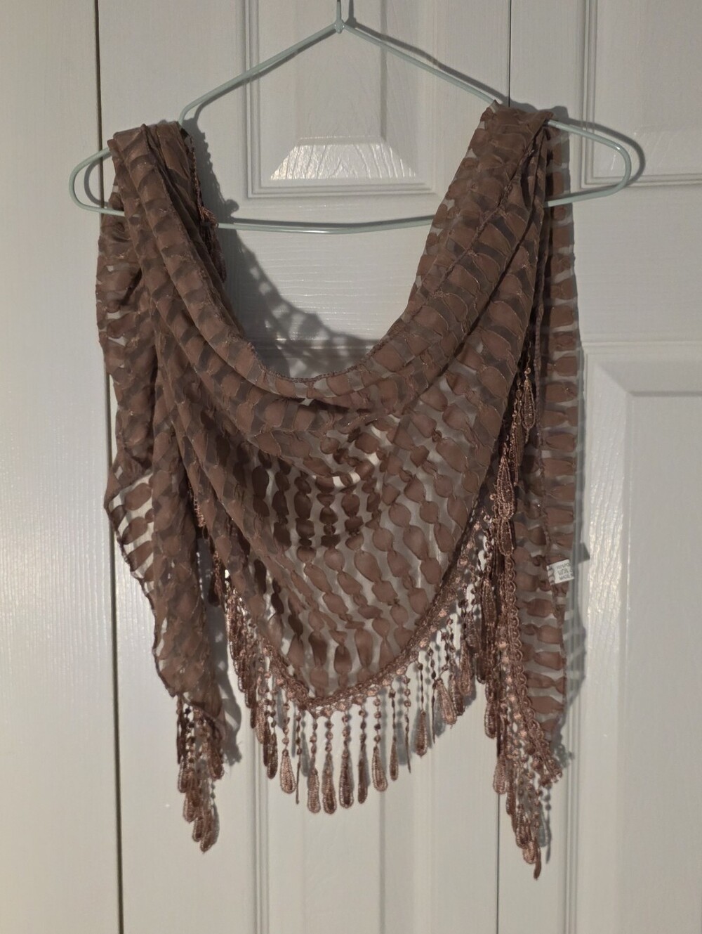 Dusty Pink Fringe Lightweight Waist Or Head Fashion Scarf